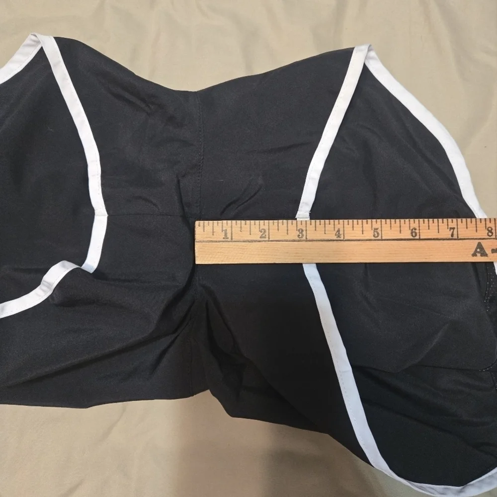 Nike Women's Black Athletic Shorts With Ruffle Elastic Waistband